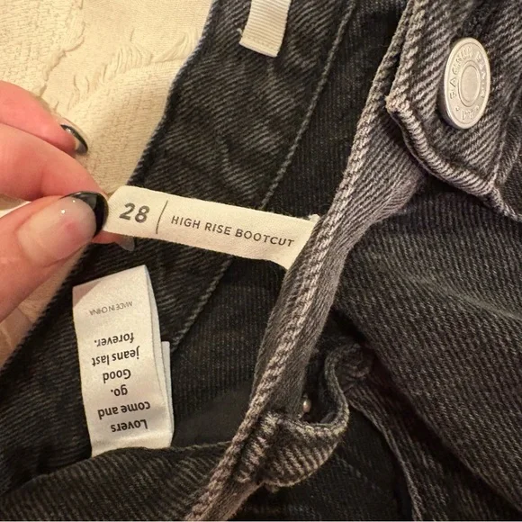 Pacsun Eco Frayed High Waisted Bootcut Jeans - Black - Picture 5 of 5